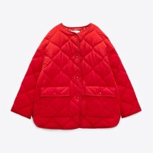 Zara Quilted Red Jacket NWT Size S